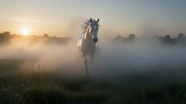 Celestial horse key art — AI-generated image sample